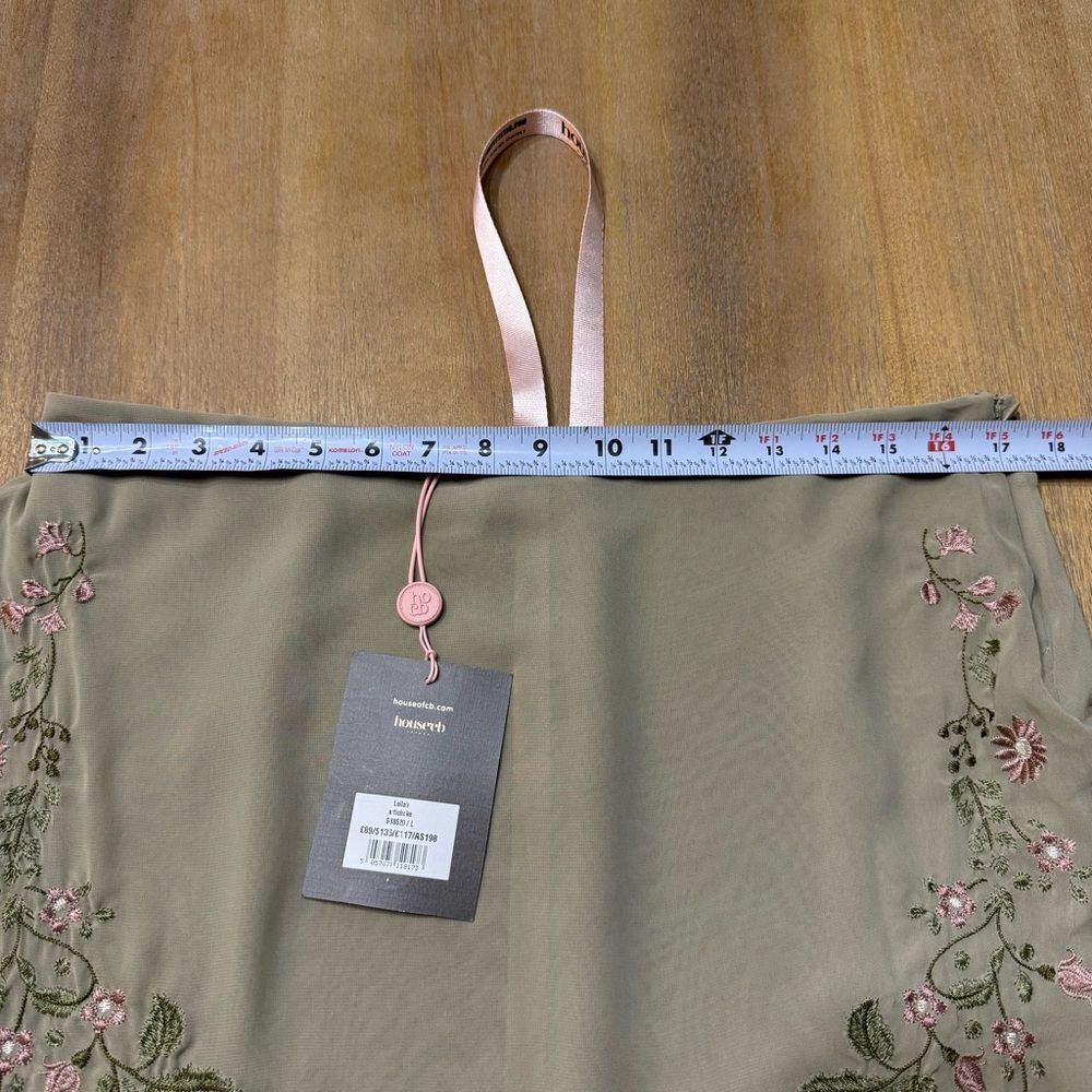 House of CB‎ Lailah Embroidered Maxi Skirt Low Rise Lightweight Georgette Large - Picture 5 of 15